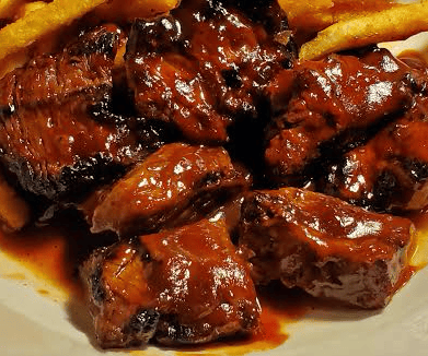 Honey Bourbon Steak Tips