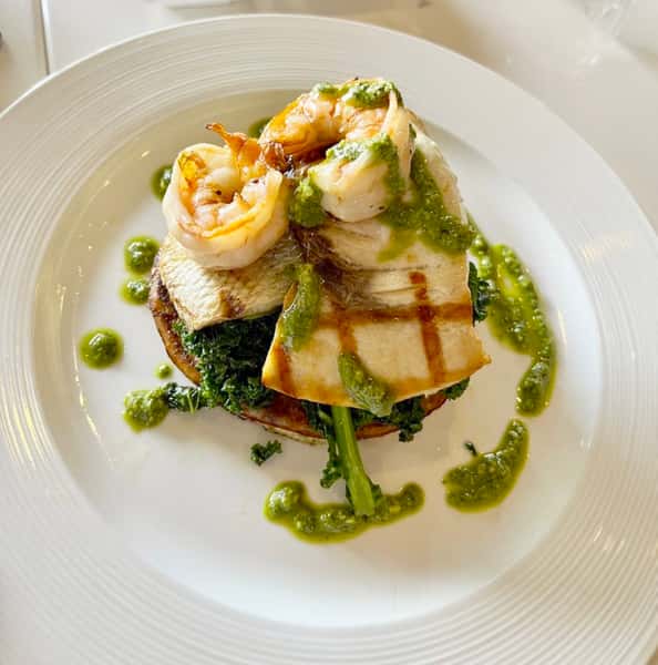 Grilled fish with shrimp