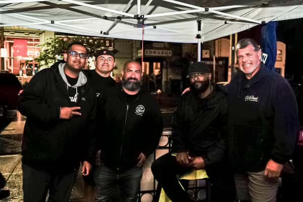 Mike with bouncers