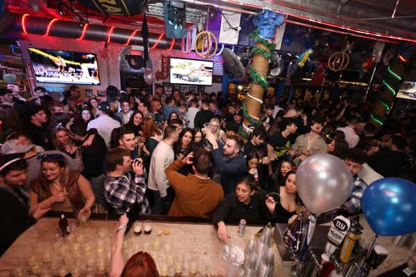inside the busy bar