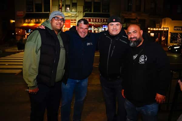 Bouncers, Mike and Mike outside bar