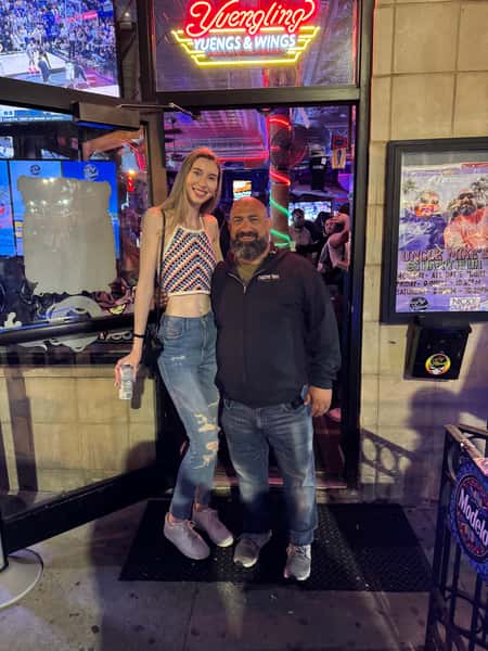 Mike with a customer