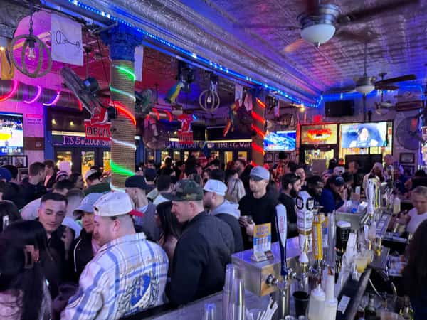 Inside the busy bar