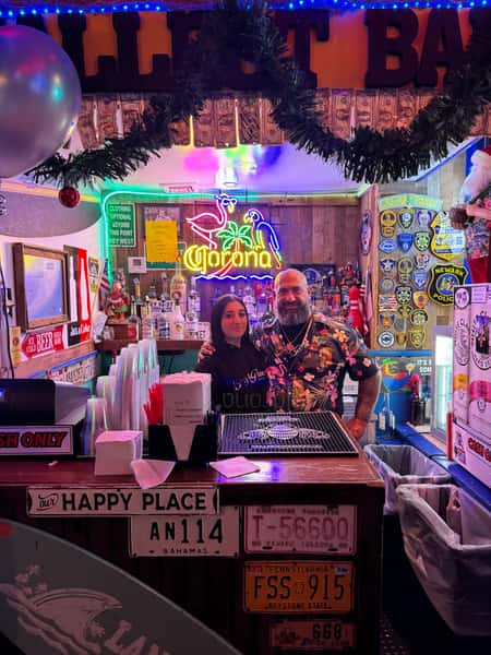Mike and Brooklyn at small bar