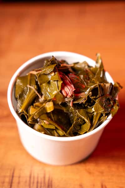 Collard greens in a cup
