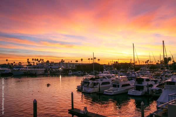 Sunset view overlooking the water