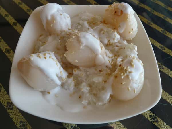 Lychee with Coconut Sticky Rice
