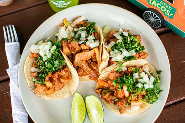spicy pork tacos
