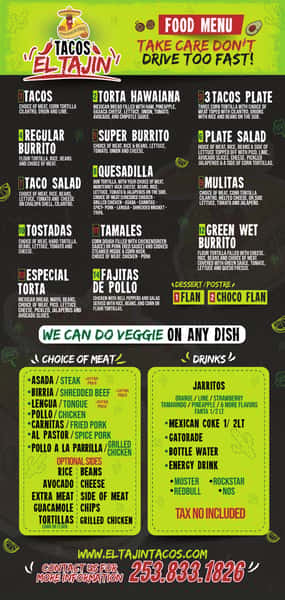 Our food truck menu