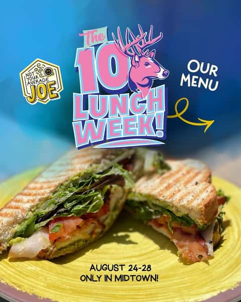 This week is 10 Buck Lunch Week in @midtownokc! Come and see us at NYAJ Midtown for our special limited edition menu - and it's all for just $10! 💵