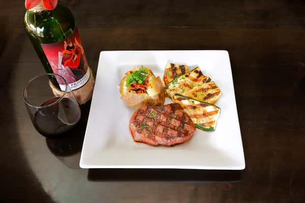 filet mingon & wine