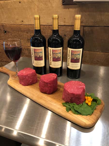 wine and filets