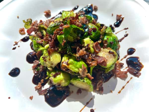 Roasted Brussels with Balsamic Reduction Sauce 