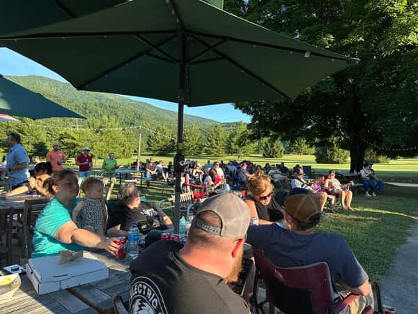 People Gathering on the Lawn at Cliff View