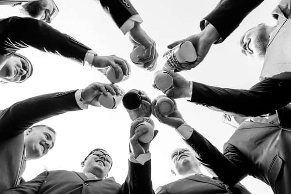 groomsmen giving a toast
