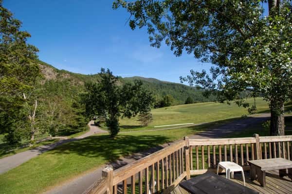 Mountain range view from deck