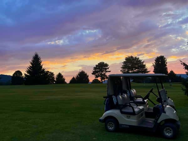 Golf cart at Sunset