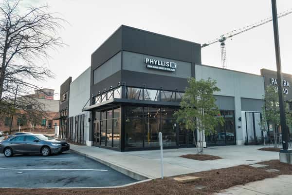 Exterior corner entrance at Phyllis in Marietta.