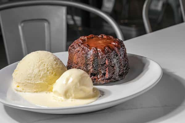Lava cake with vanilla ice cream