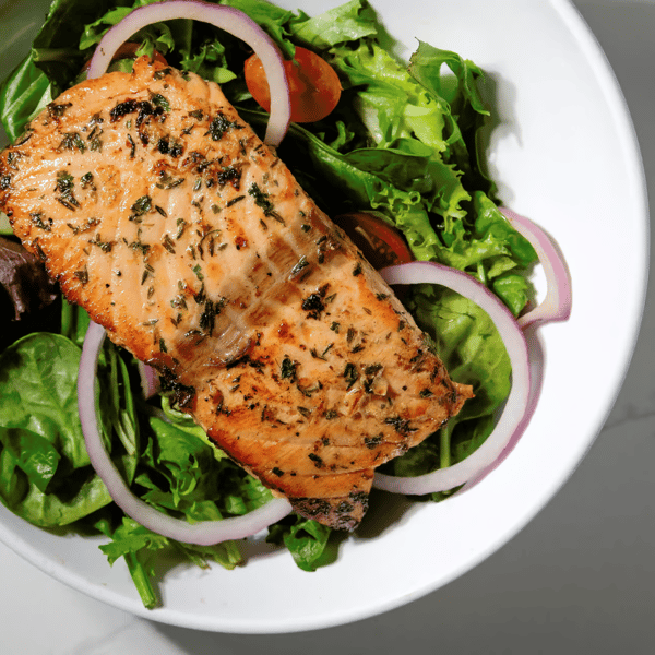 Grilled Salmon & Kale