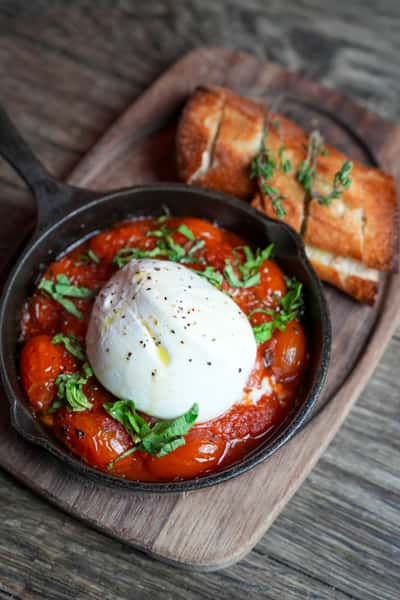 BURRATA + BRAISED TOMATOES