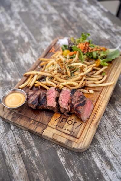 CHARRED BEEF TAGLIATA + CRISPY POTATO BRAVAS
