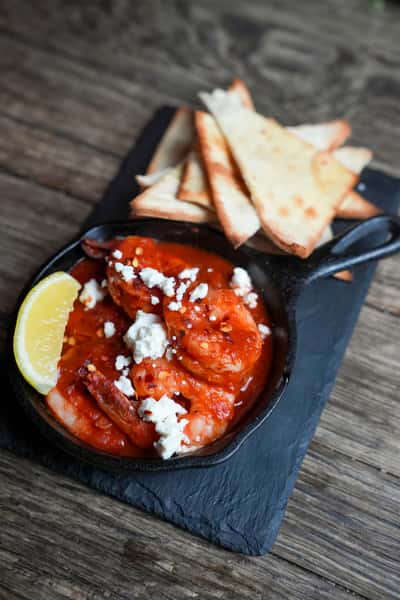 SHRIMP SAGANAKI