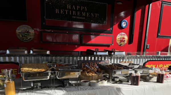 Catering Dishes with BBQ Food