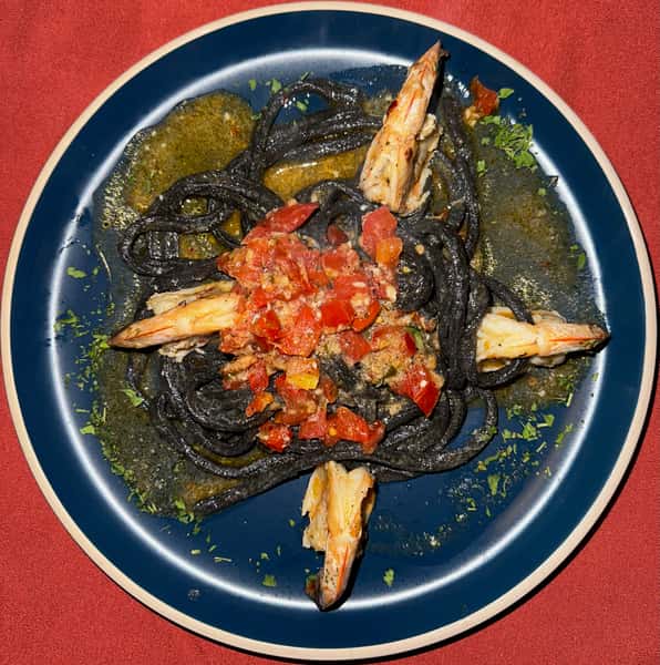 Squid Ink Fettucine al Gamberoni