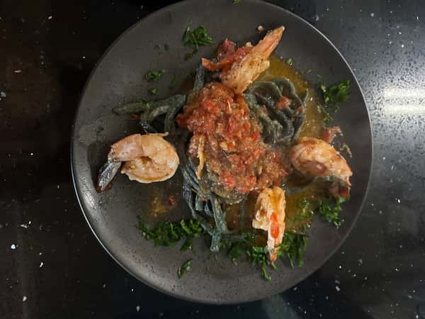 Squid Ink Fettucine al Gamberoni
