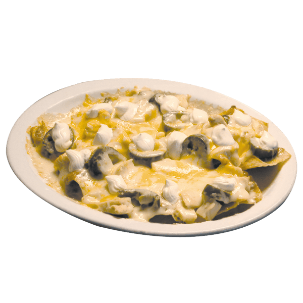 Chicken nachos plate with jalapenos