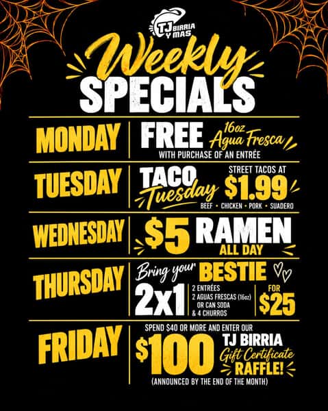 Come and take advantage of our delicious weekly specials, te esperamos!
#wakeupworkhardeattacos #houstonfood #octoberspecials