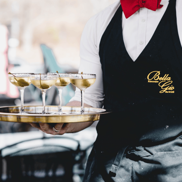Server serving drinks