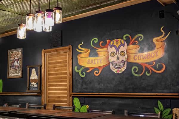 interior with mural