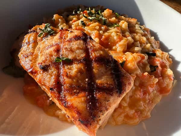 Grilled Salmon Risotto