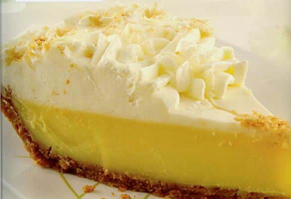 slice of lemon pie with whipped cream