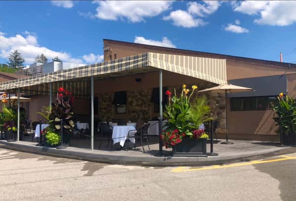 The beautiful seasonal patio