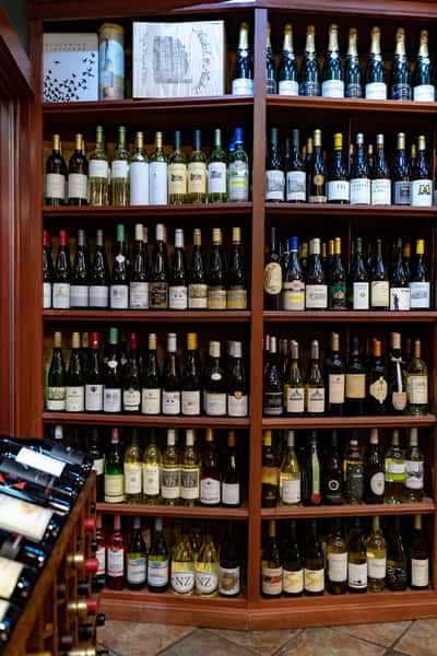 white riesling wine shelf
