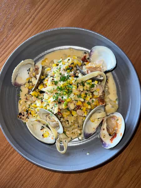 Clam and Corn Tagliatelle