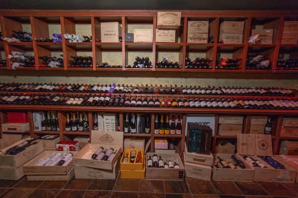 wide view wine bottle wall
