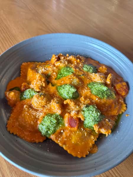 Fontina and Cremini Mushroom Stuffed Ravioli