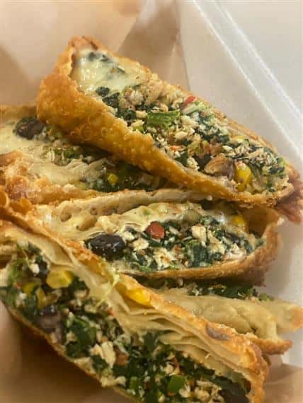 Boudin Roll-Ups: our boudin and pepperjack cheese rolled up and deep fried