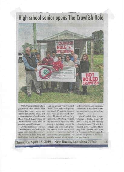 news article about the crawfish hole