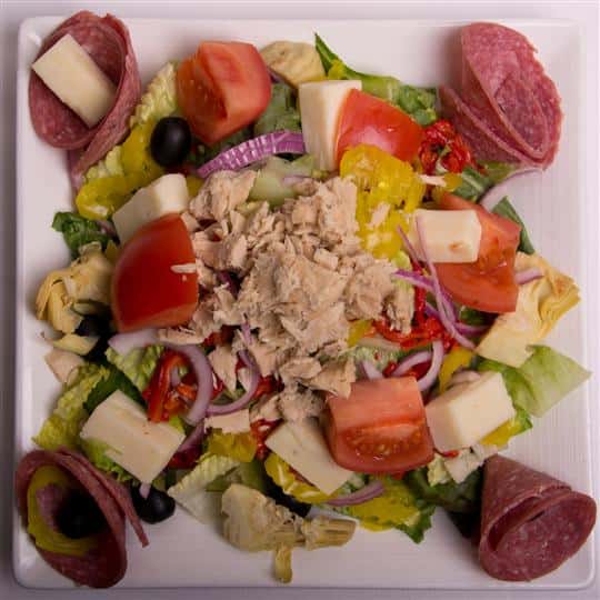 anti-pasta salad with meats and cheese