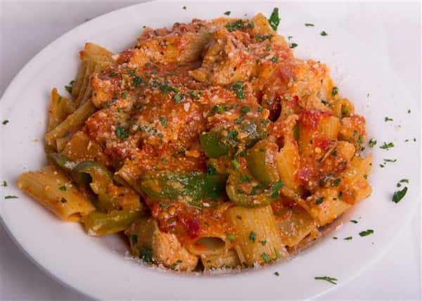 pasta with sauce and vegetables