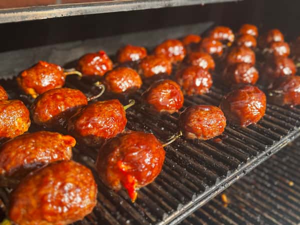 Grilling meatballs
