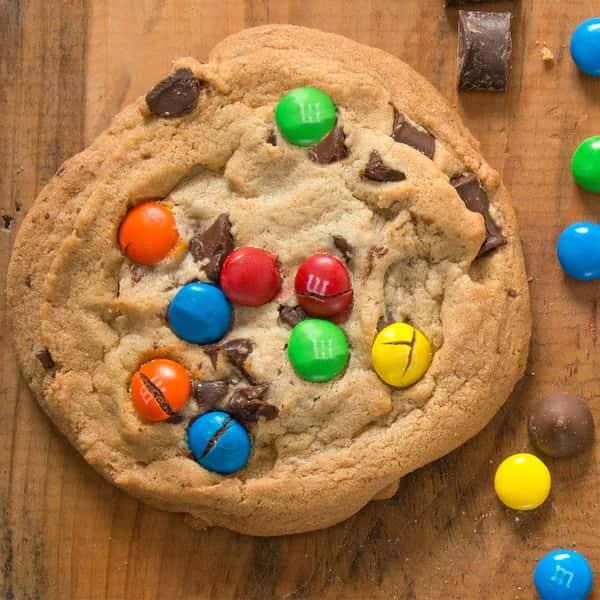 Large M&M Chocolate Chunk Cookies