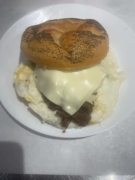 Steak, double Egg, and Cheese Sandwich