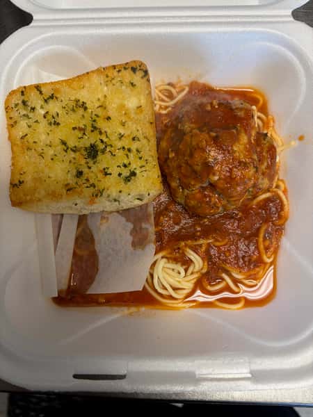 Spaghetti & Meatball with Garlic Bread-Kids