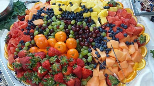 Platter with an assortment of fresh cut fruits